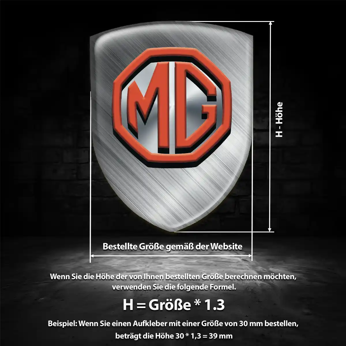 MG Aufkleber Emblem Wappen Hochwertiges Harz