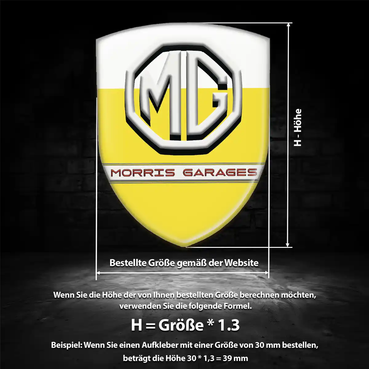 MG Aufkleber Emblem Wappen Modernes Design