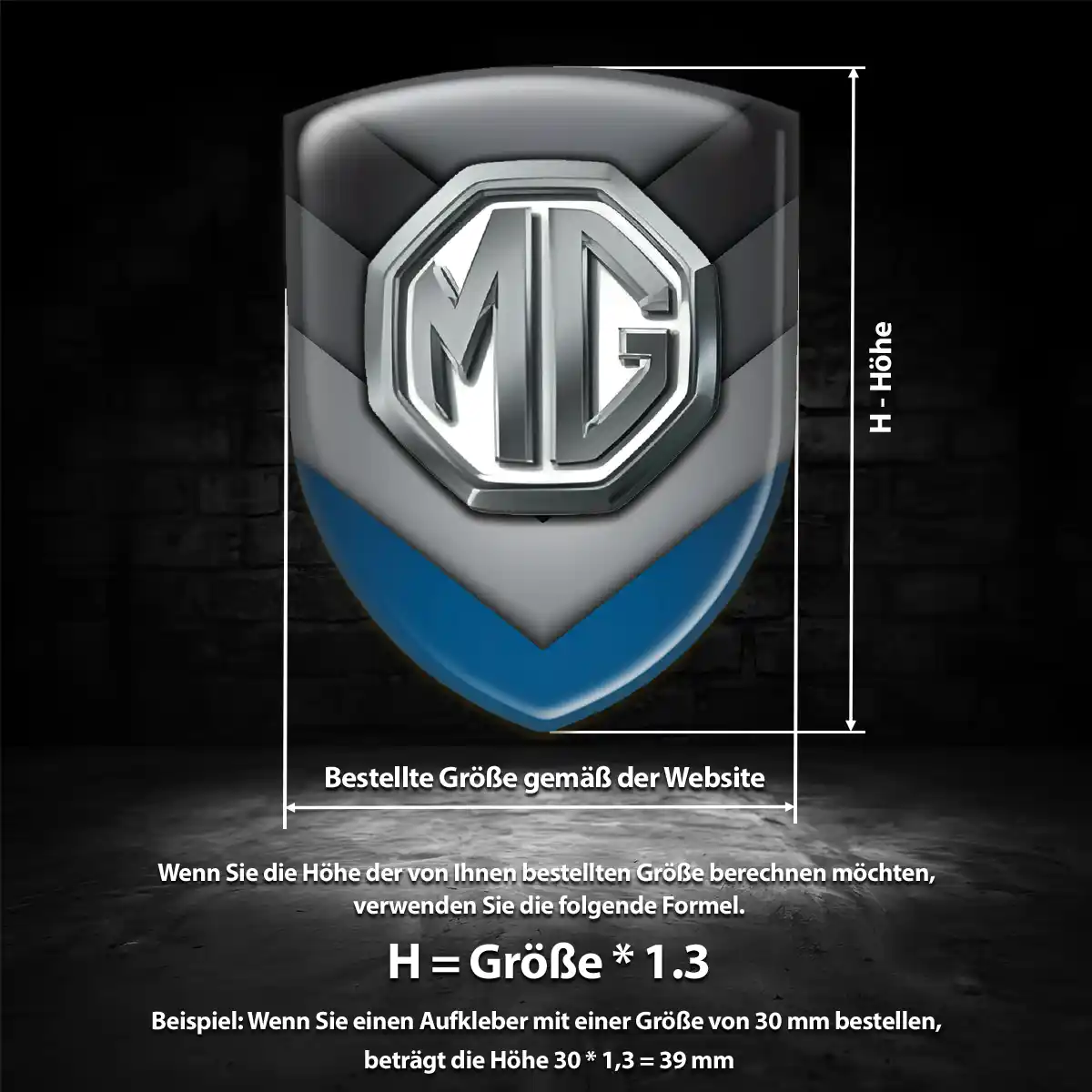 MG Aufkleber Emblem Wappen Stilvolles Design
