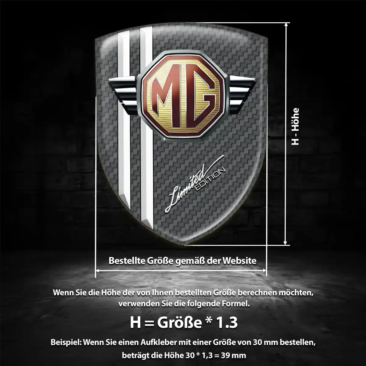 MG Aufkleber Embleme Silikon Anspruchsvolles Design