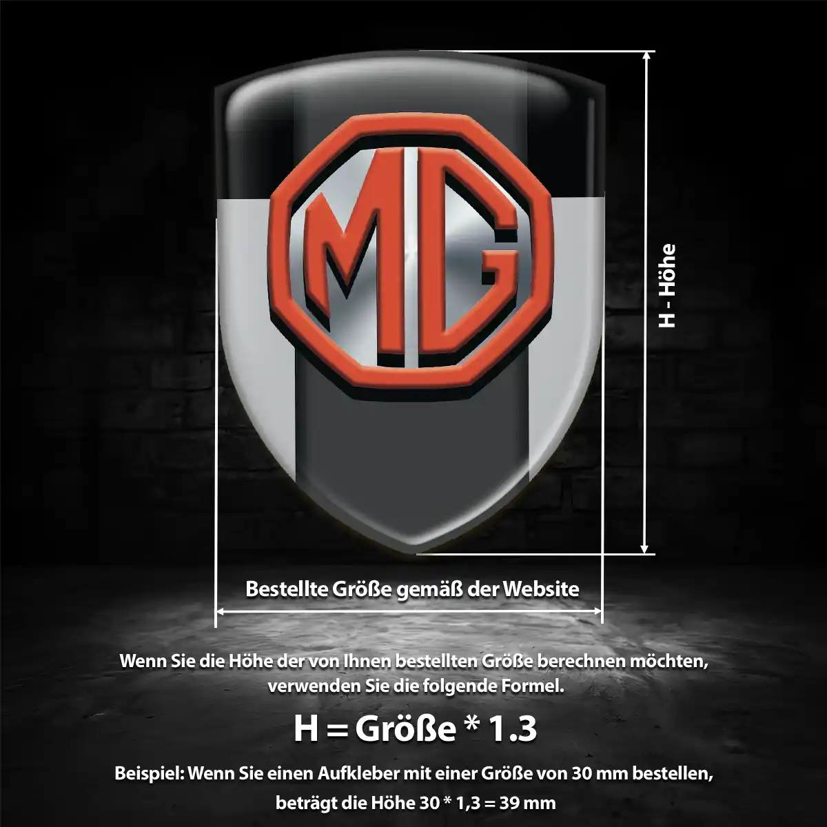 MG Aufkleber Embleme Silikon Edles Design