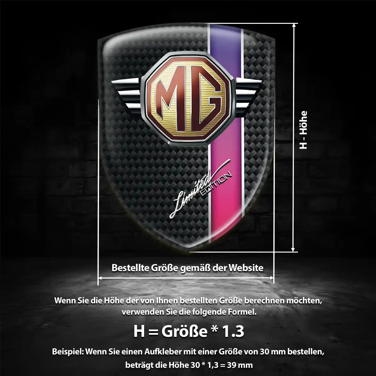 MG Aufkleber Embleme Silikon Elegantes Design