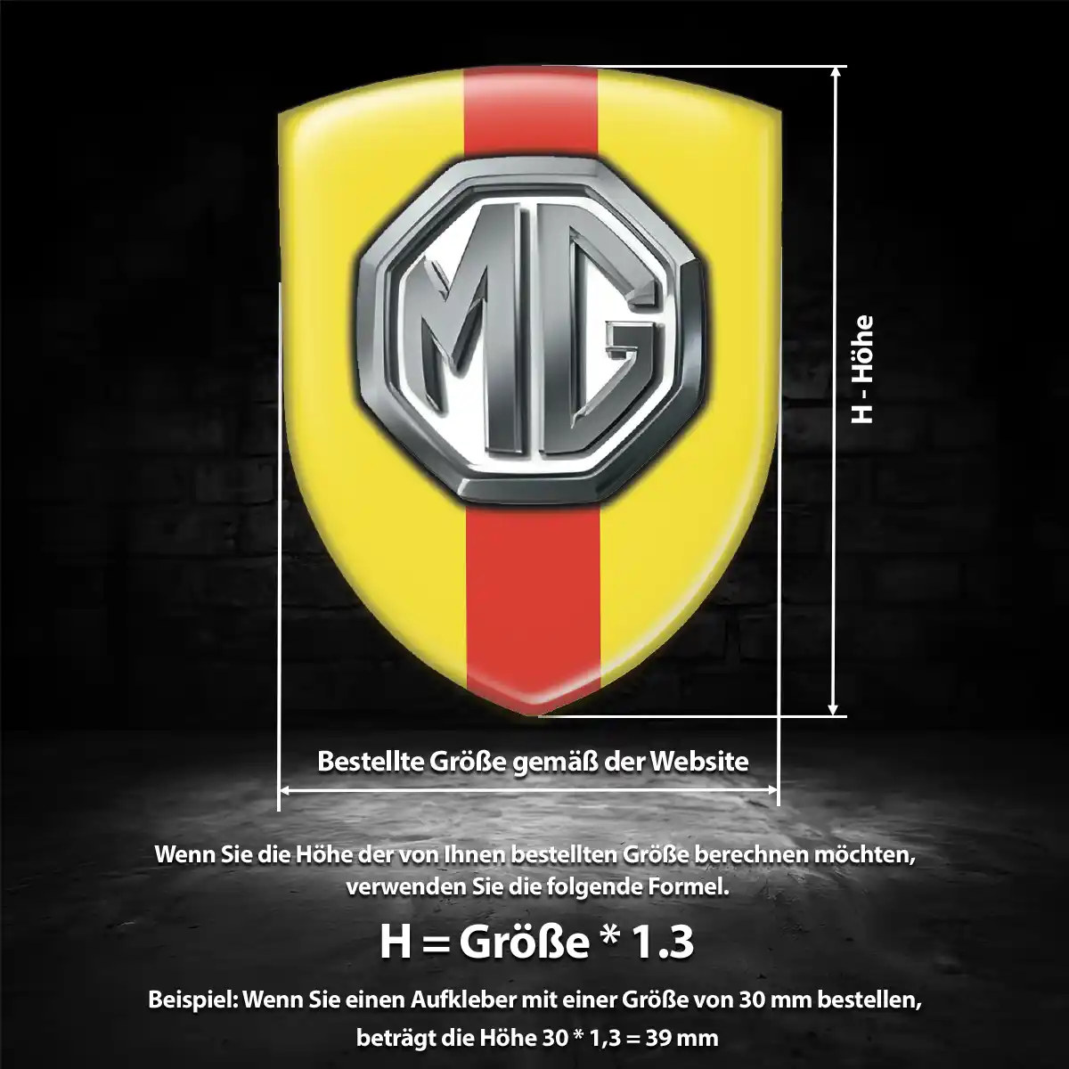 MG Aufkleber Embleme Silikon Erstklassige Qualität