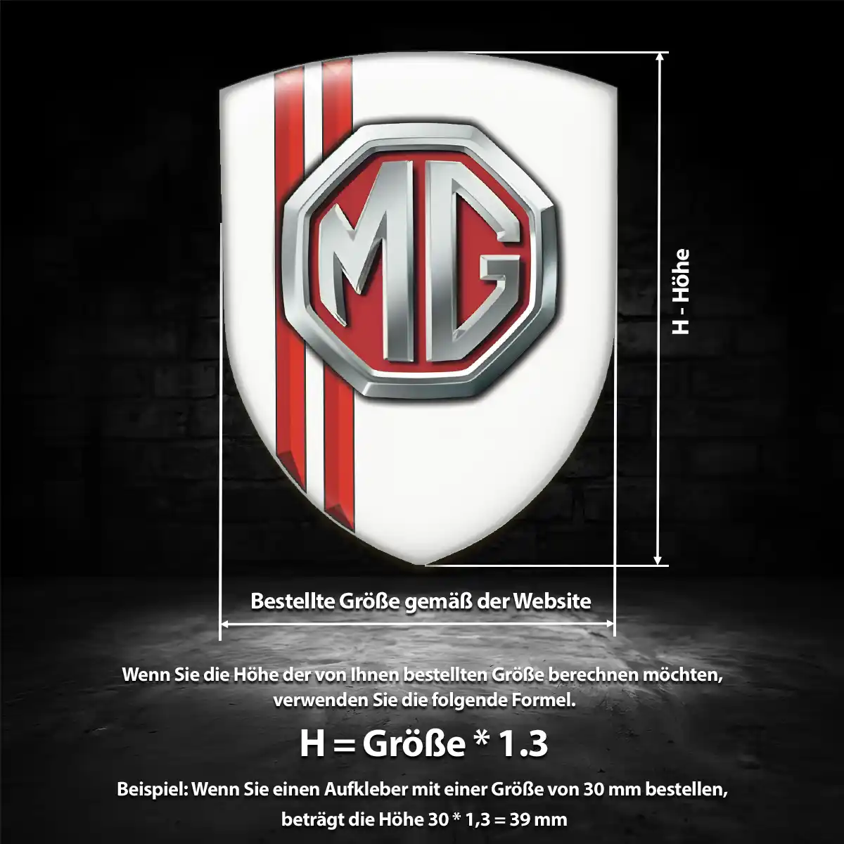 MG Aufkleber Embleme Silikon Exterieurdesign