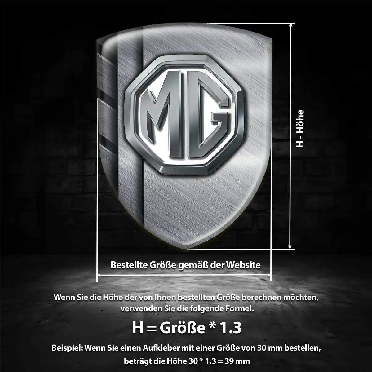 MG Aufkleber Embleme Silikon Interieurdesign