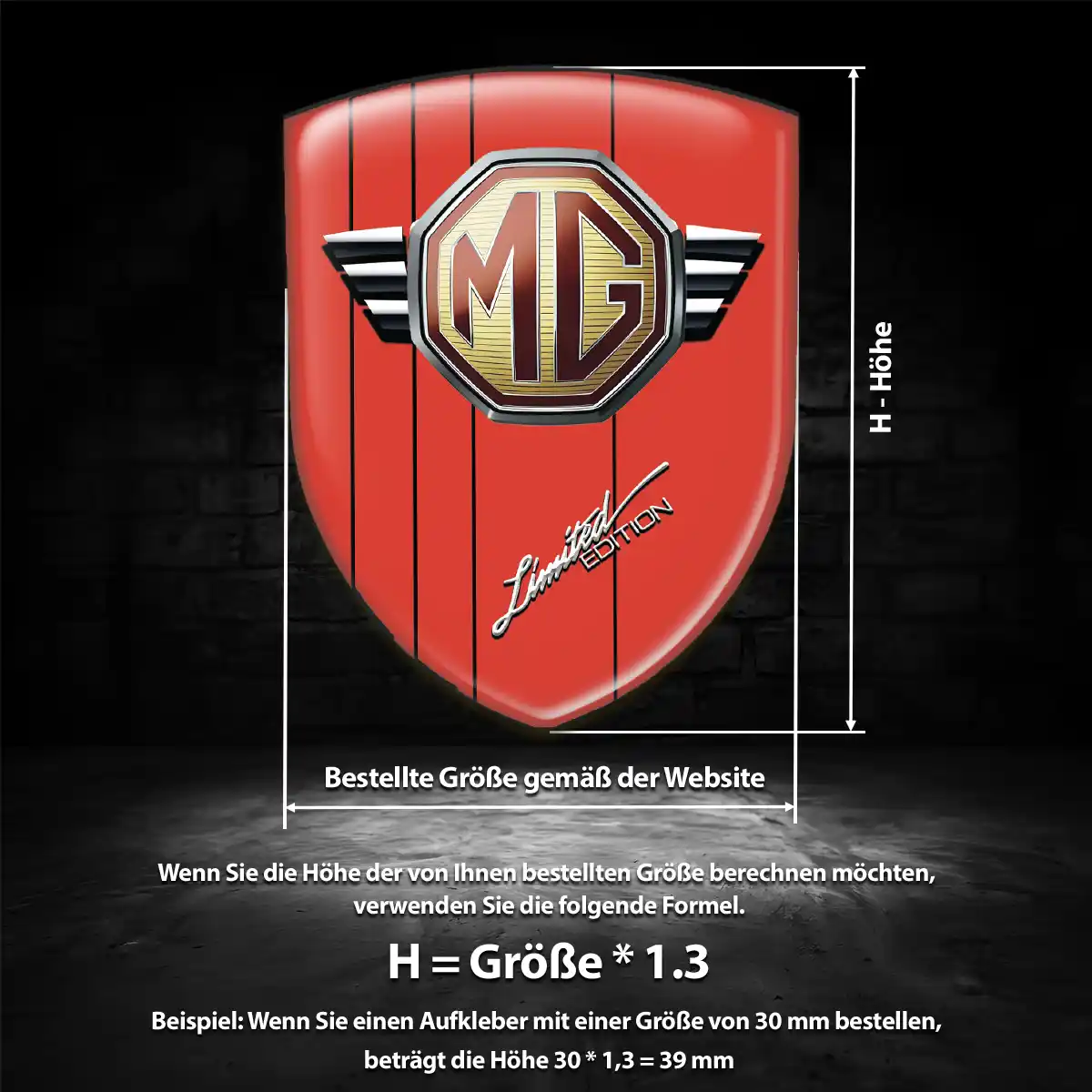 MG Aufkleber Embleme Silikon Premium-Edition