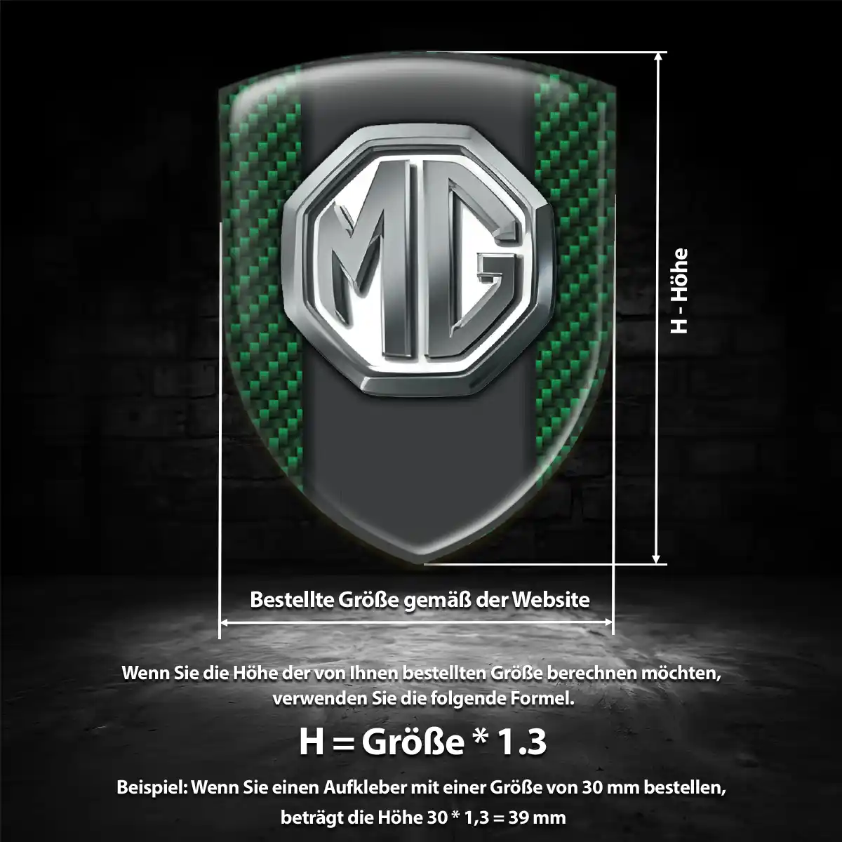 MG Aufkleber Embleme Silikon Tuningfahrzeug