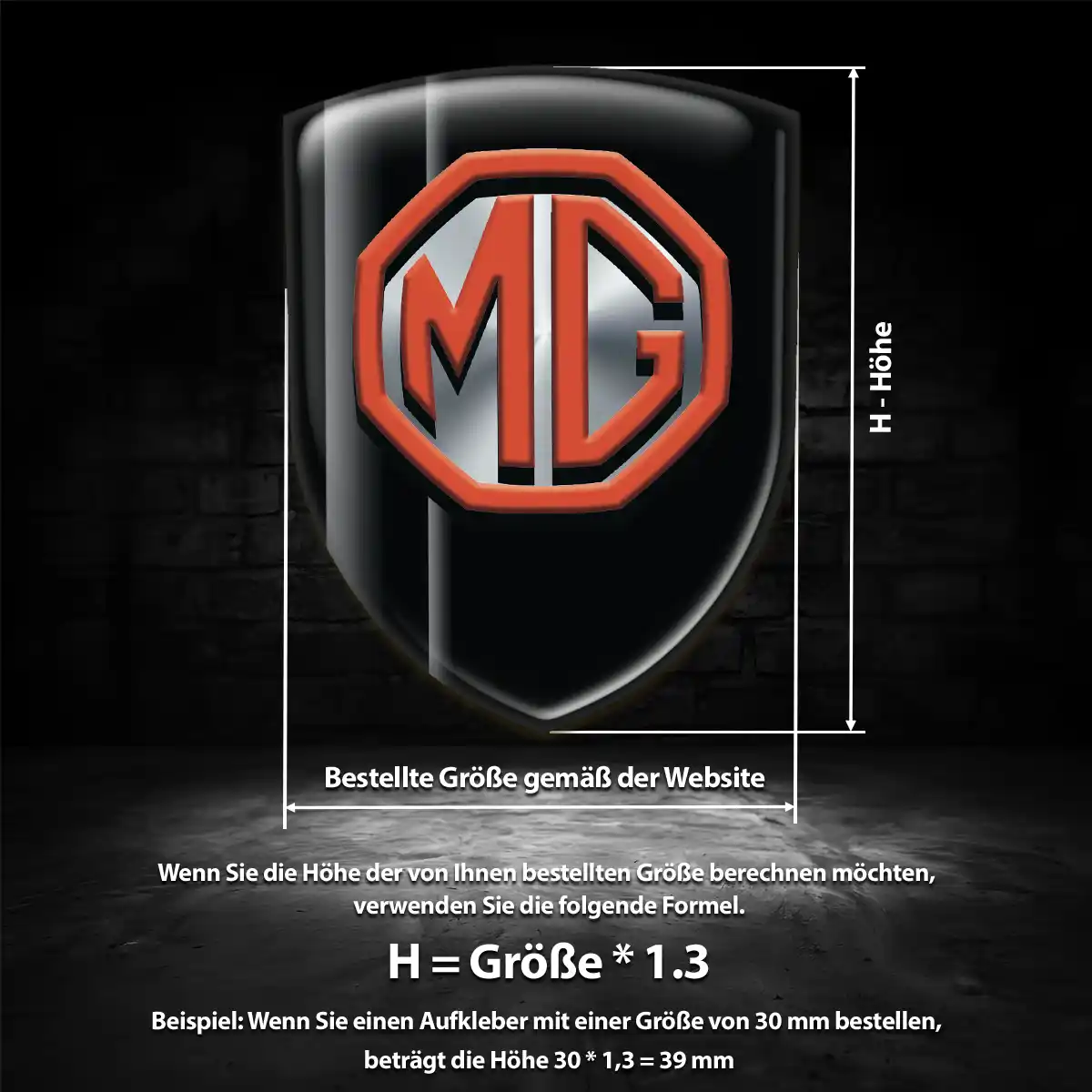 MG Aufkleber Exterieurdesign