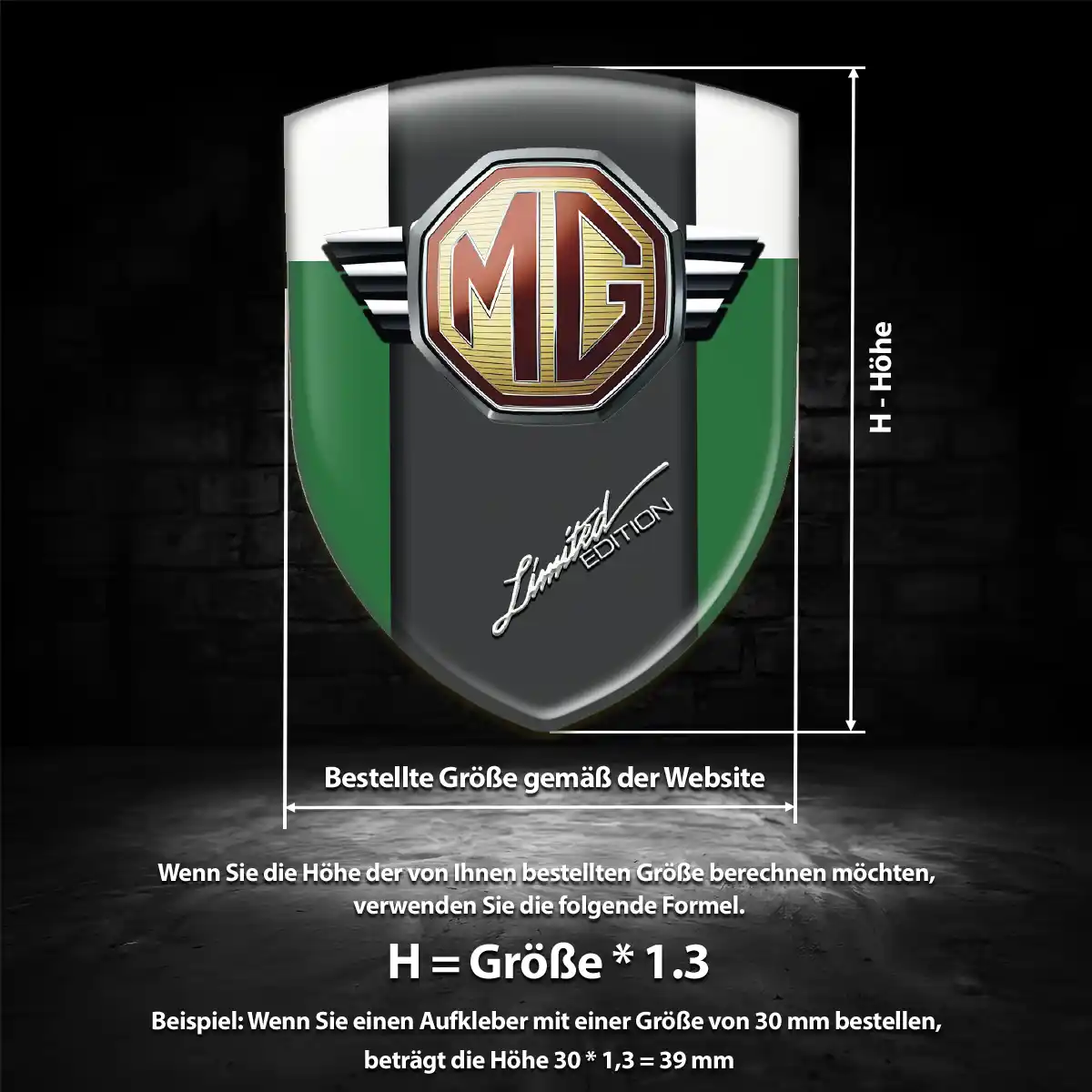MG Aufkleber Hochwertiges Harz