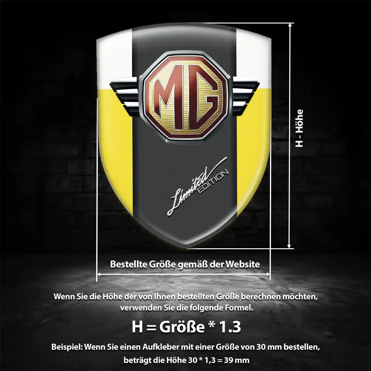 MG Aufkleber Interieurdesign