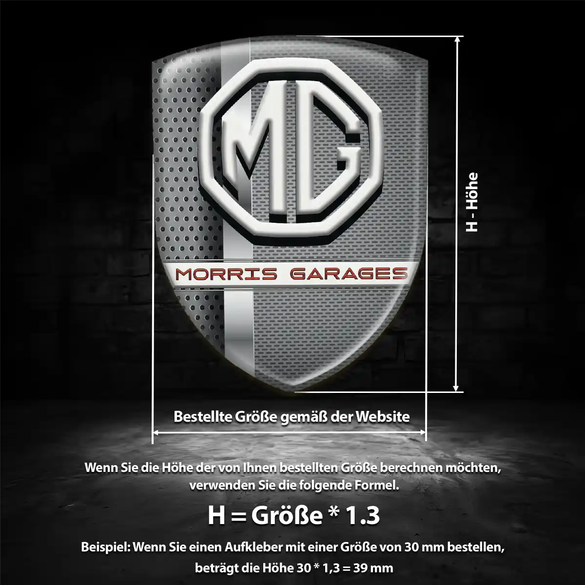 MG Aufkleber Modernes Design
