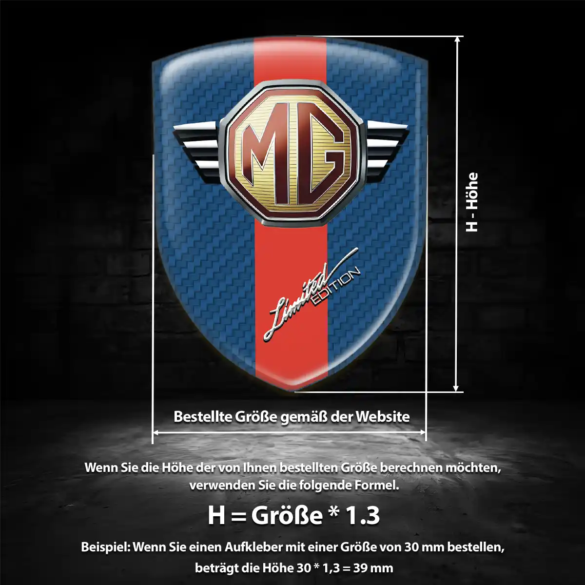 MG Aufkleber Premiumqualität