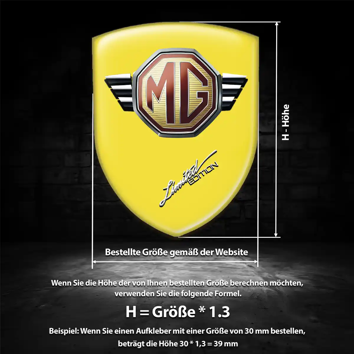 MG Aufkleber Silikon Embleme Auto Edles Design
