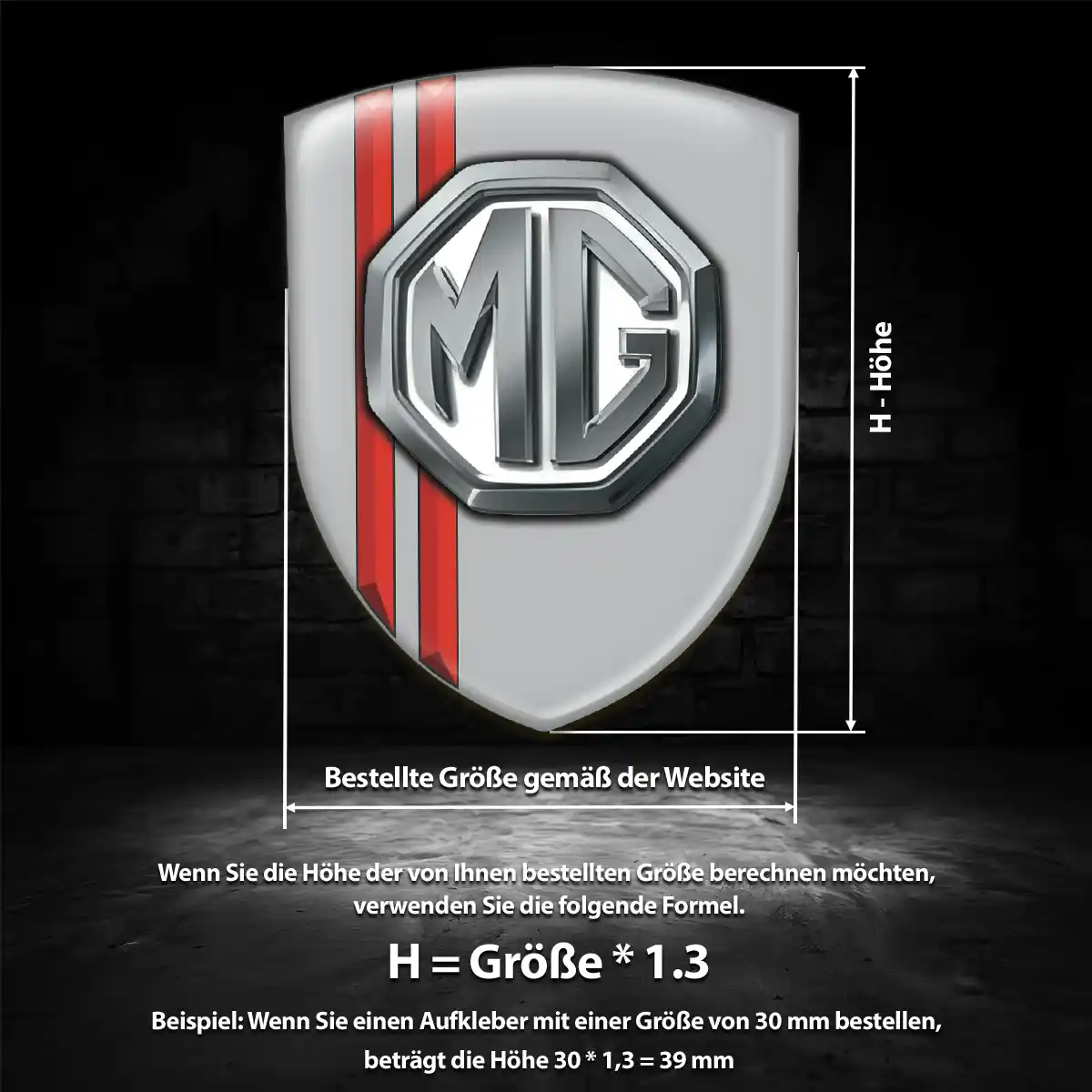 MG Aufkleber Silikon Embleme Auto Elegantes Design