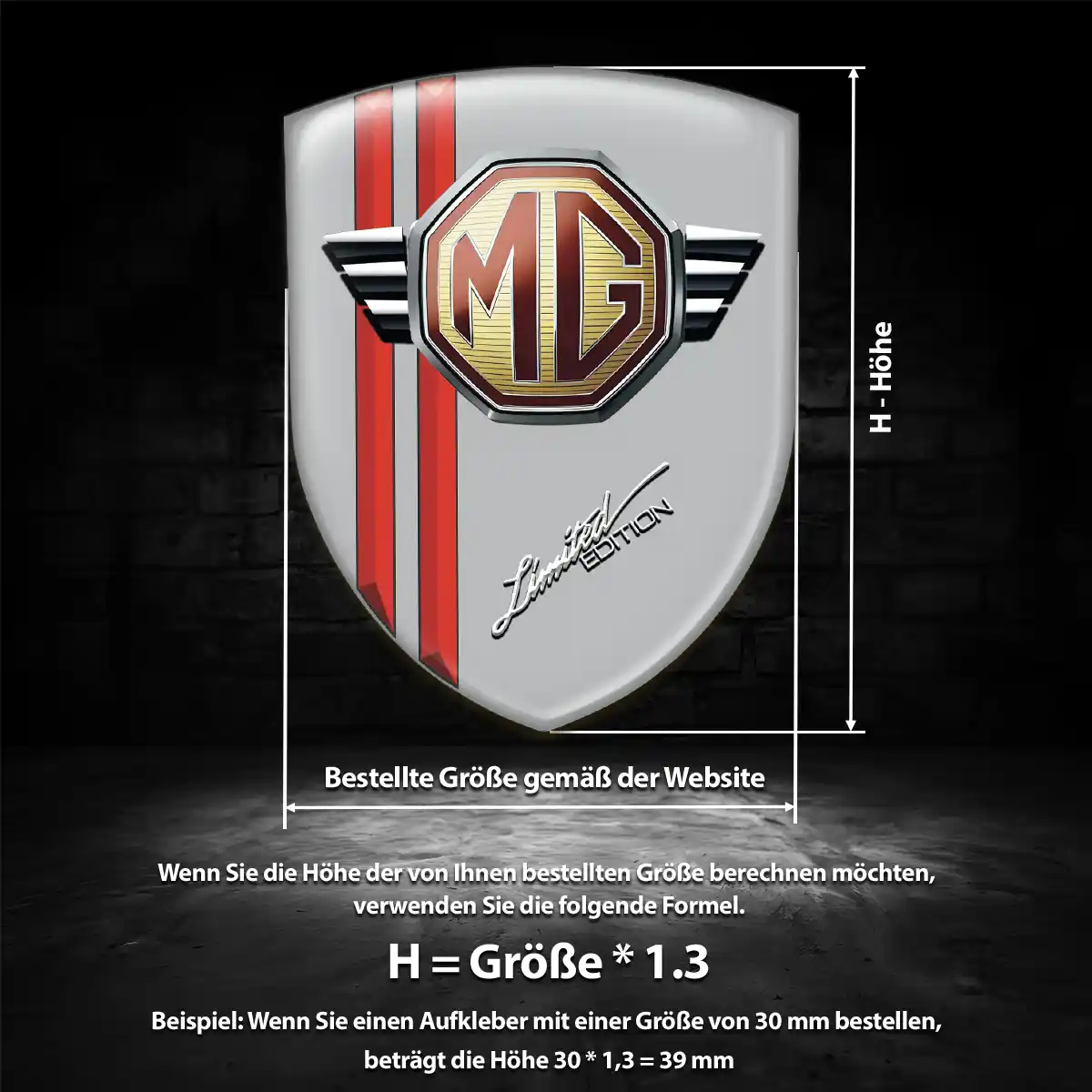 MG Aufkleber Silikon Embleme Auto Hochwertiges Harz