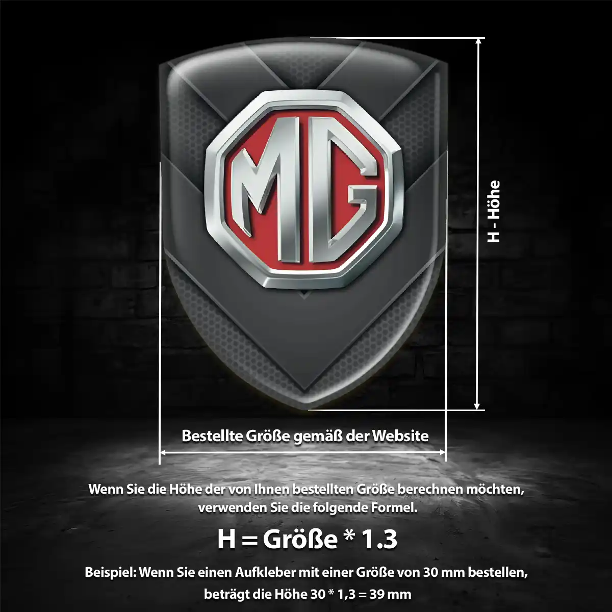 MG Aufkleber Silikon Embleme Auto Interieurdesign