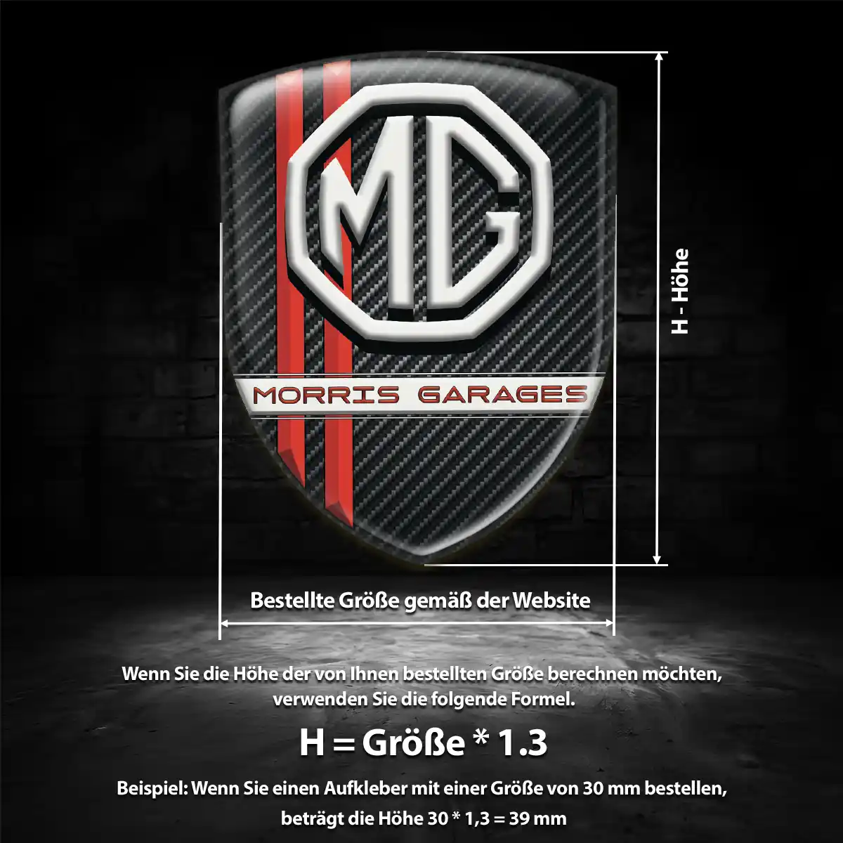 MG Aufkleber Silikon Embleme Auto Markenedition