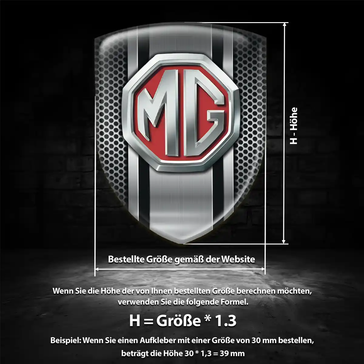 MG Aufkleber Silikon Embleme Elegantes Design