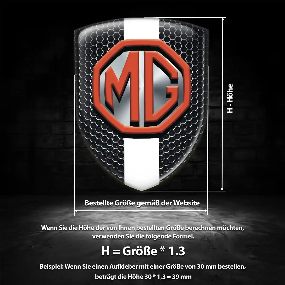 MG Aufkleber Silikon Embleme Hochwertiges Harz