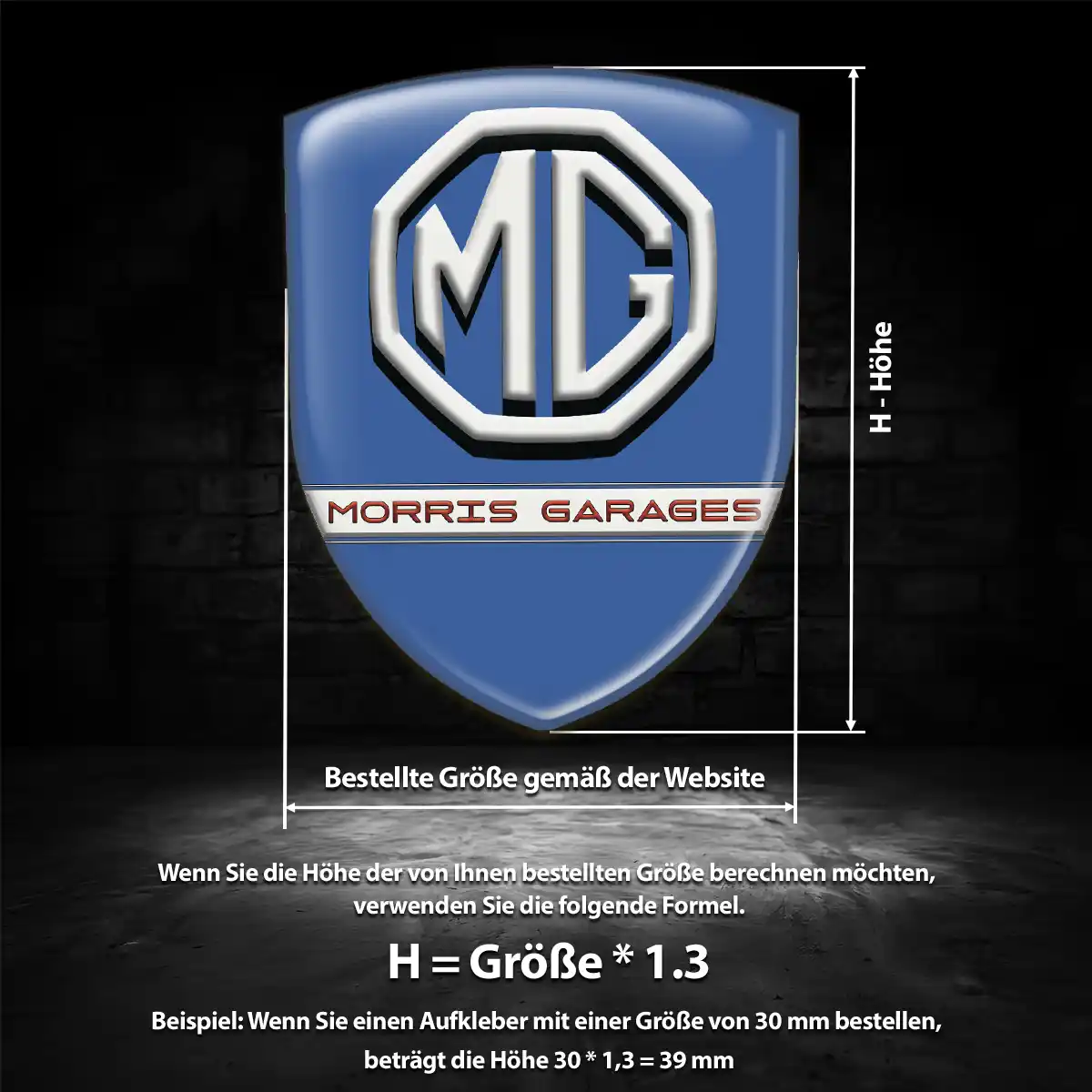 MG Aufkleber Silikon Embleme Interieurdesign