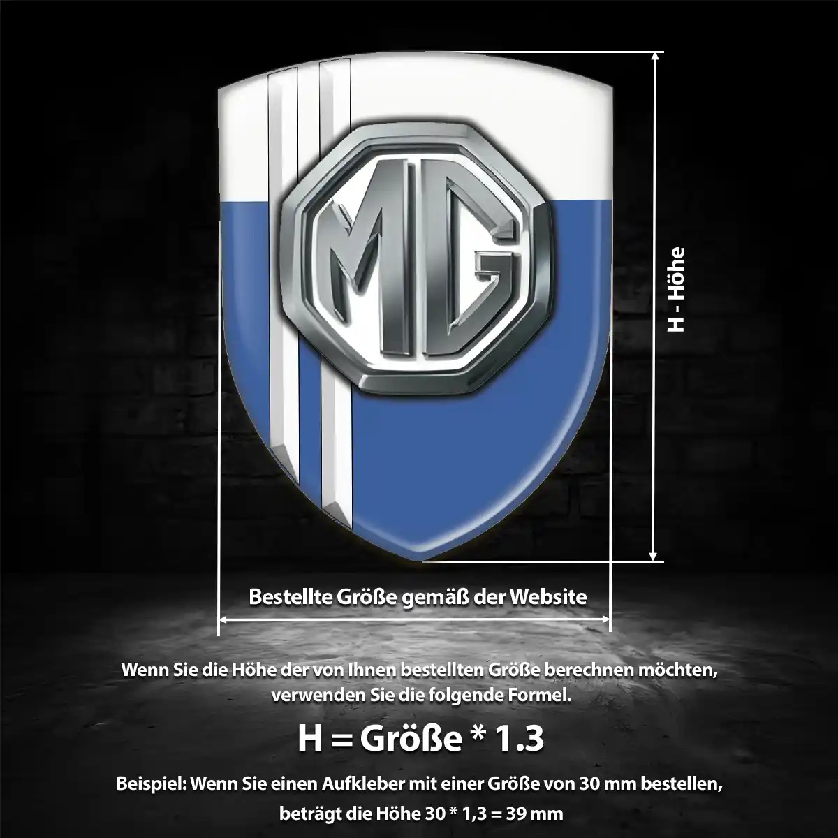 MG Aufkleber Silikon Embleme Markenedition