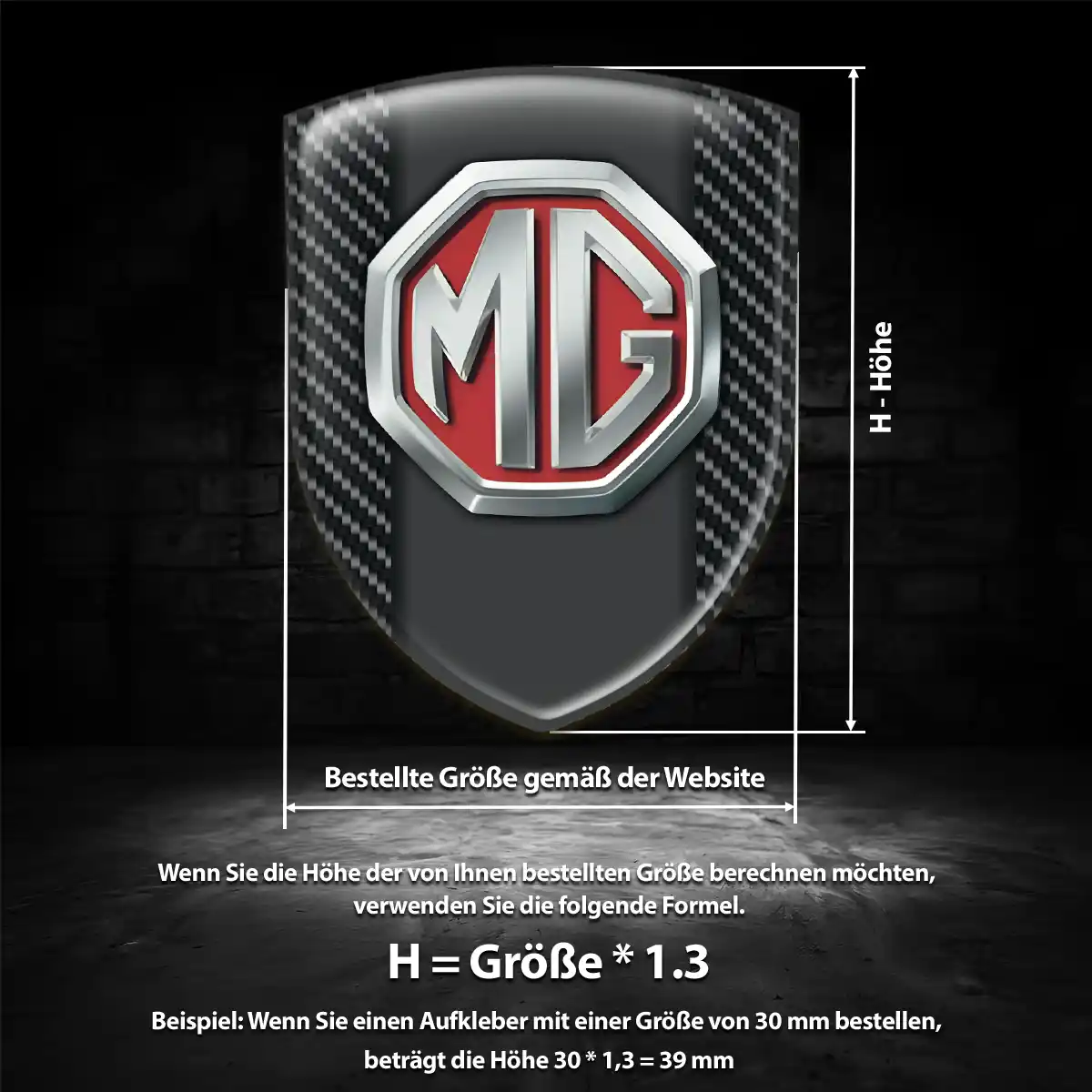 MG Aufkleber Silikon Embleme Modernes Design