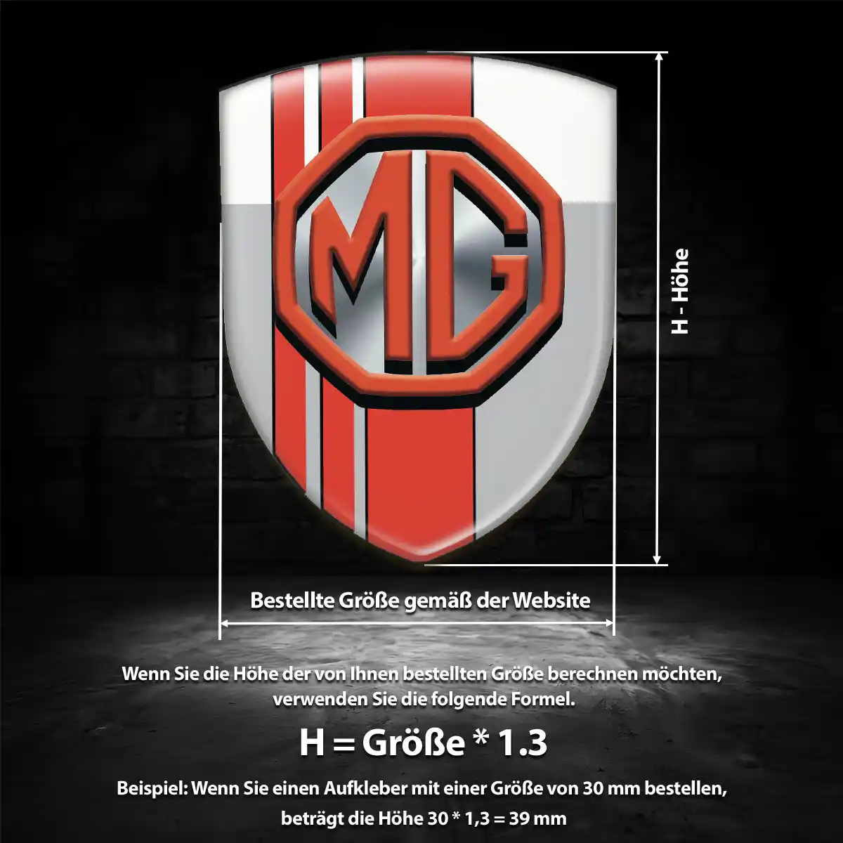 MG Aufkleber Silikon Embleme Premiumqualität