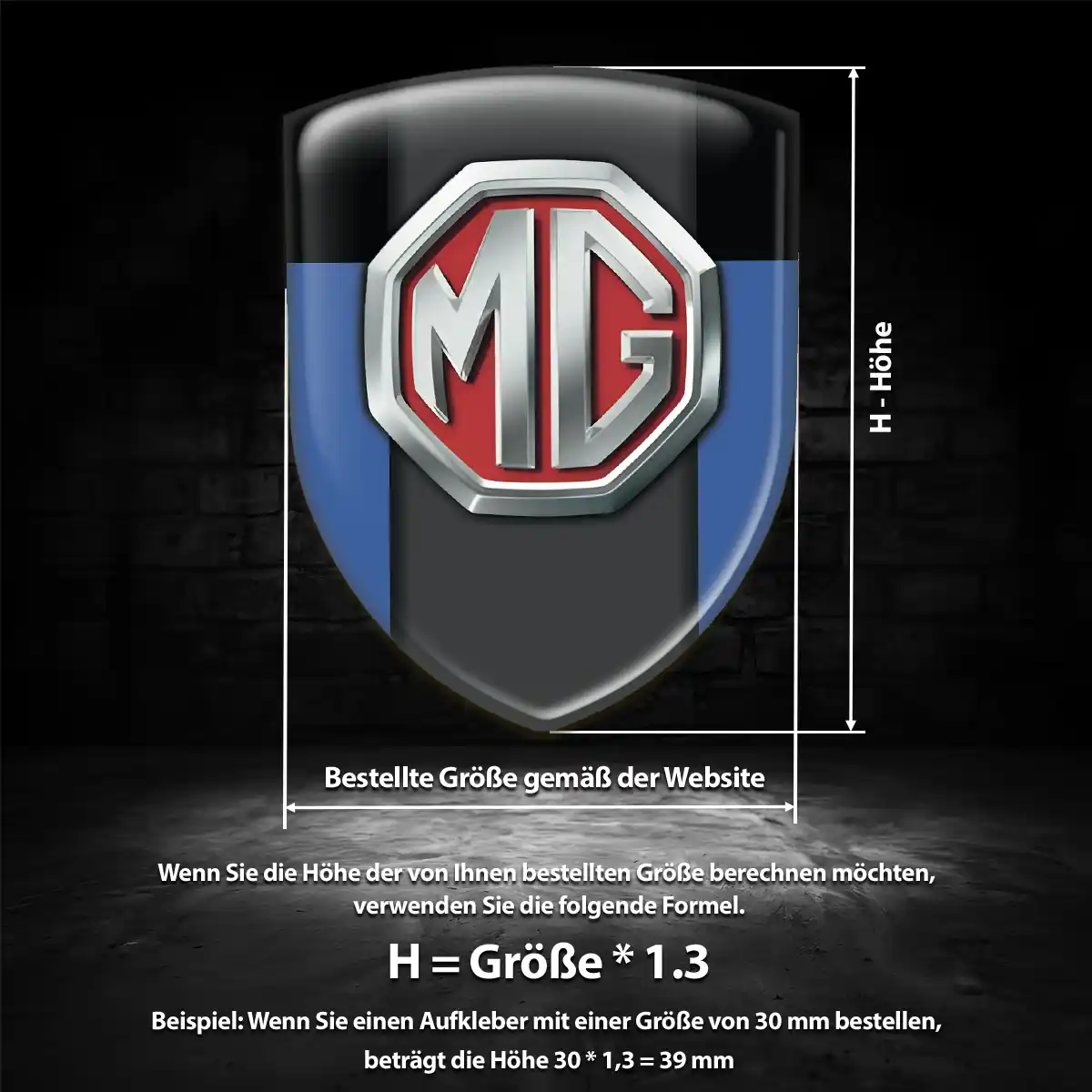 MG Aufkleber Wappen Auto Anspruchsvolles Design