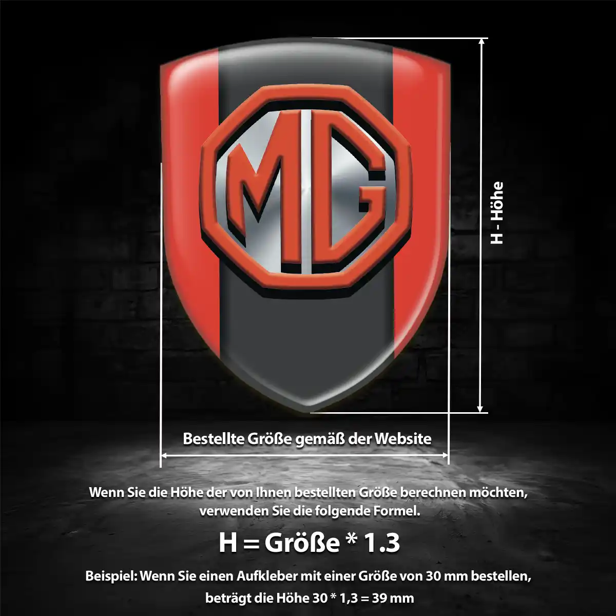 MG Aufkleber Wappen Auto Ausdrucksstarkes Design