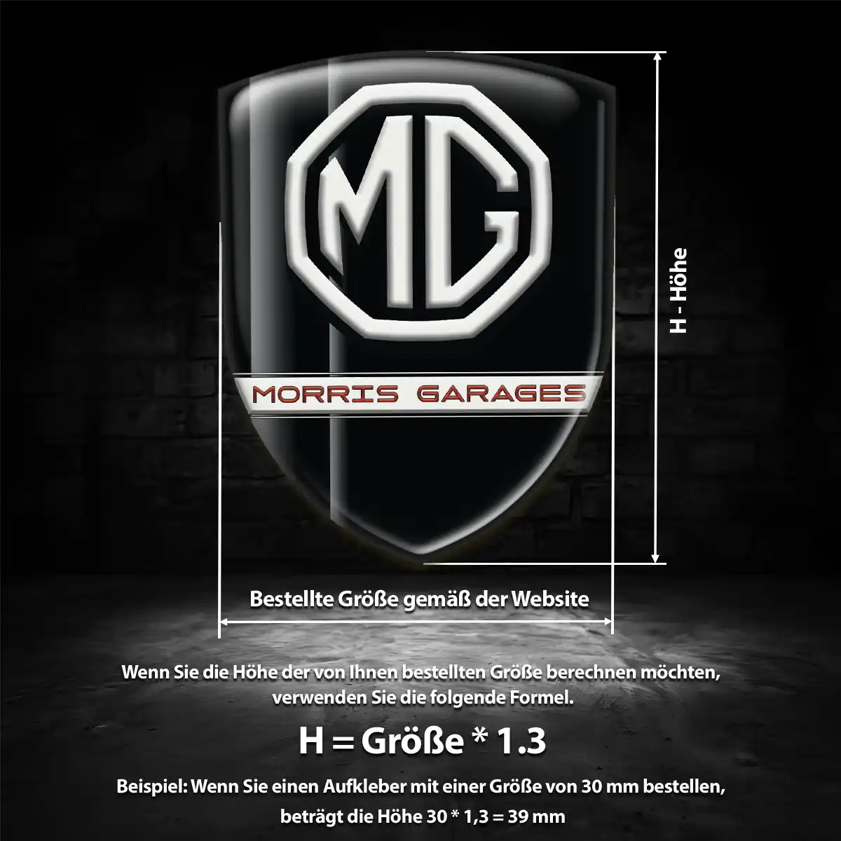 MG Aufkleber Wappen Auto Edles Design