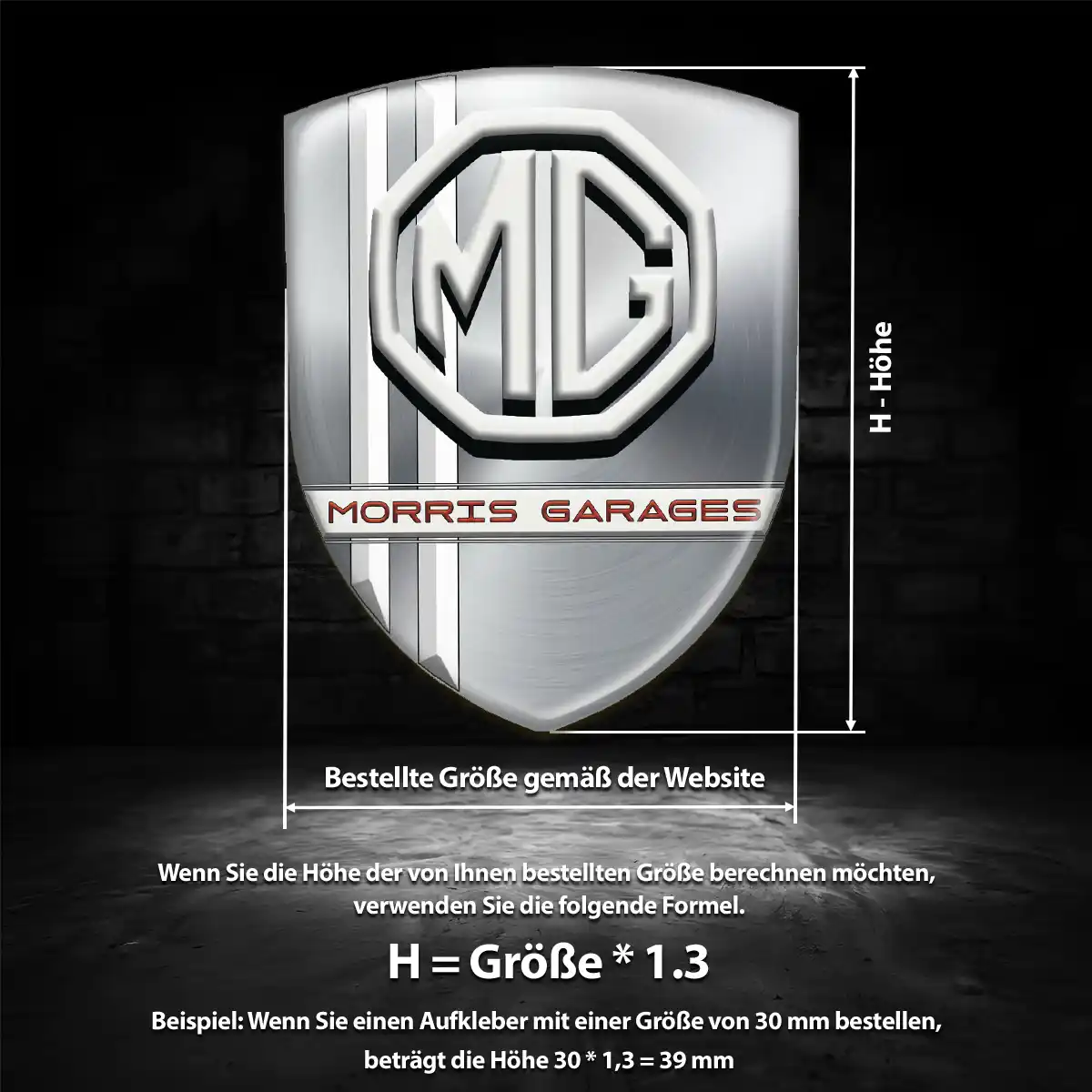 MG Aufkleber Wappen Auto Elegantes Design