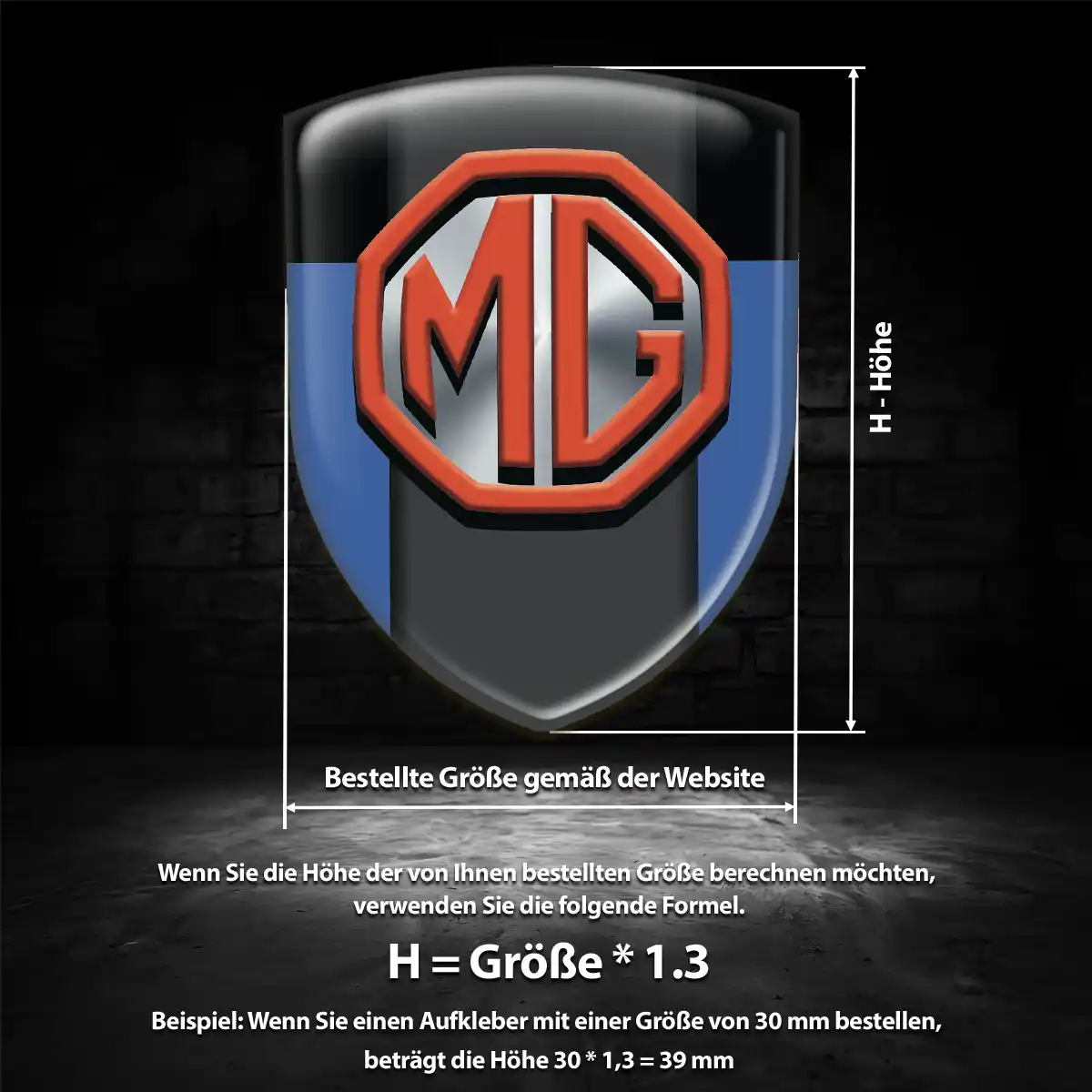 MG Aufkleber Wappen Auto Exterieurdesign
