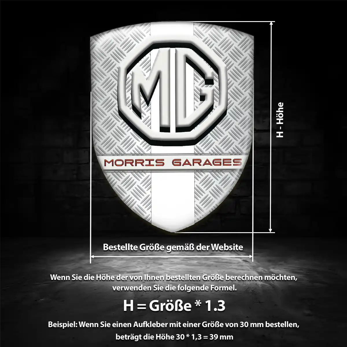MG Aufkleber Wappen Auto Hochwertiges Harz