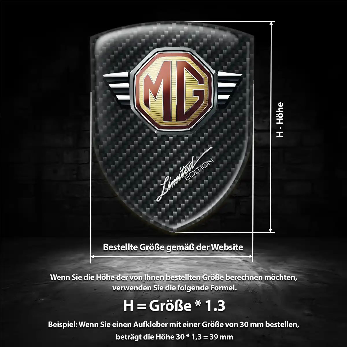MG Aufkleber Wappen Auto Interieurdesign