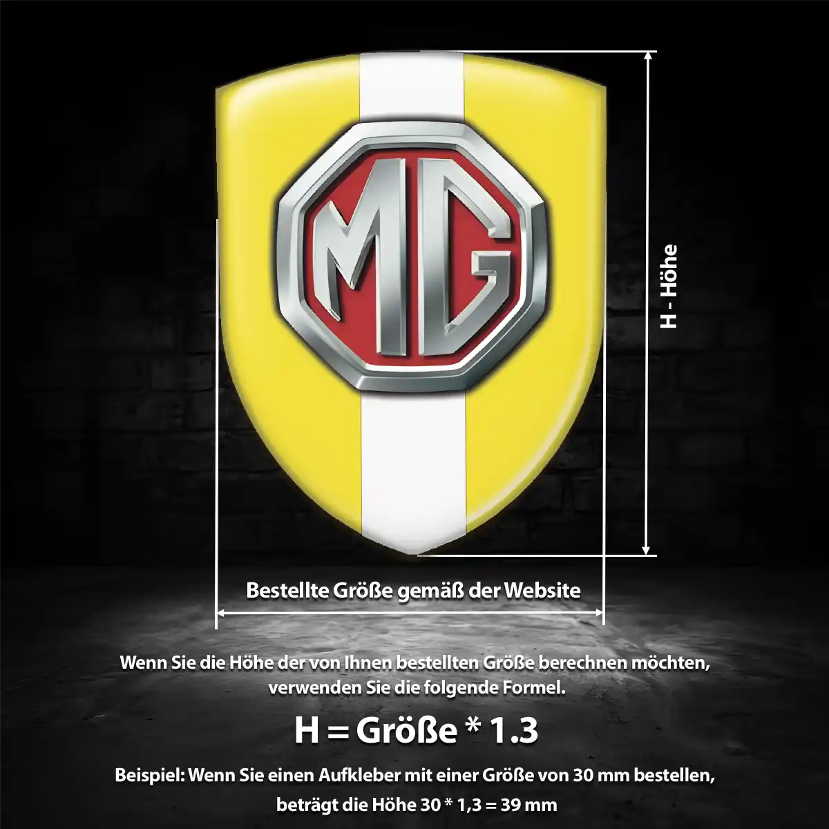 MG Aufkleber Wappen Auto Modernes Design