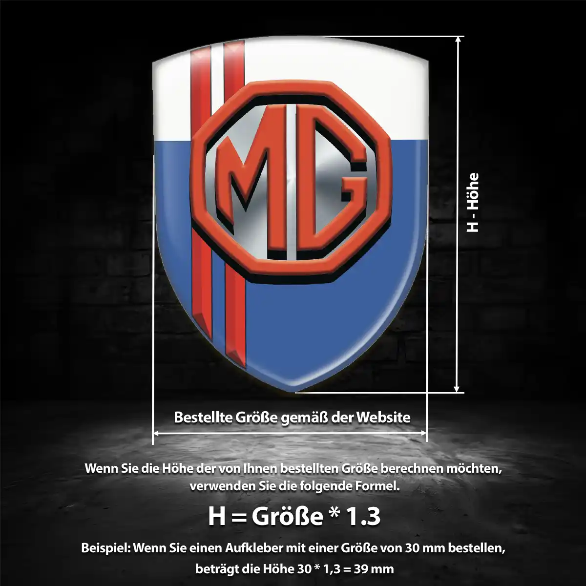 MG Aufkleber Wappen Auto Premium-Edition