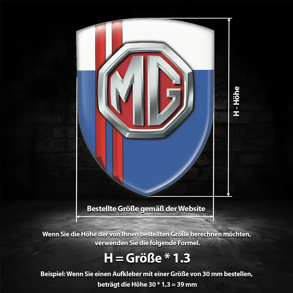 MG Aufkleber Wappen Auto Premiumqualität