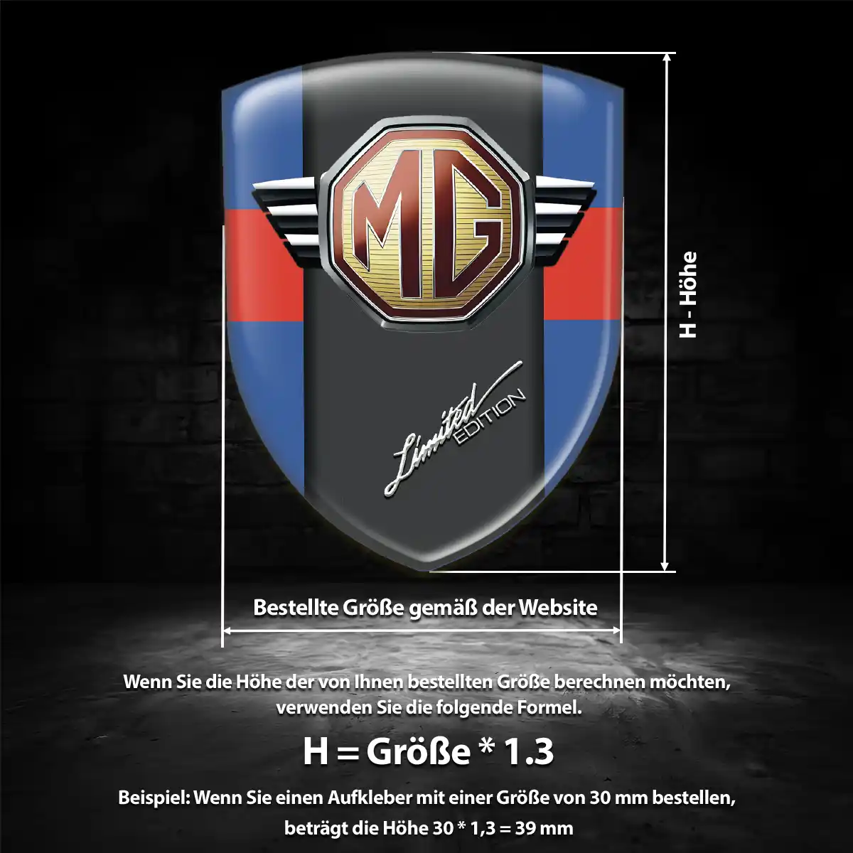MG Aufkleber Wappen Edles Design