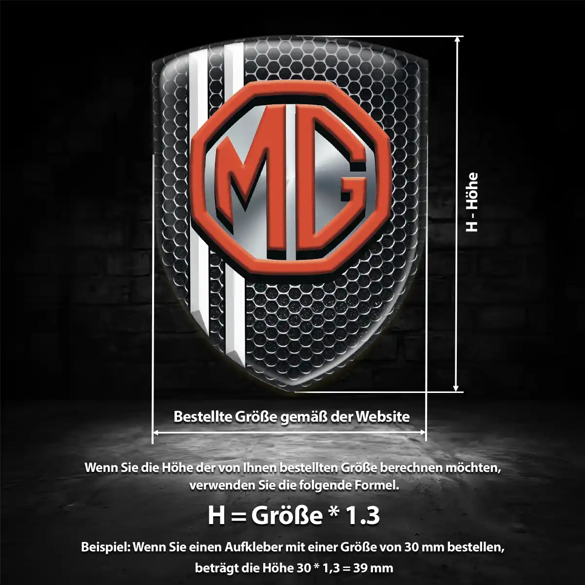 MG Aufkleber Wappen Elegantes Design