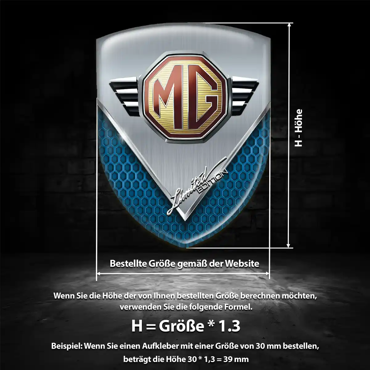 MG Aufkleber Wappen Emblem Anspruchsvolles Design
