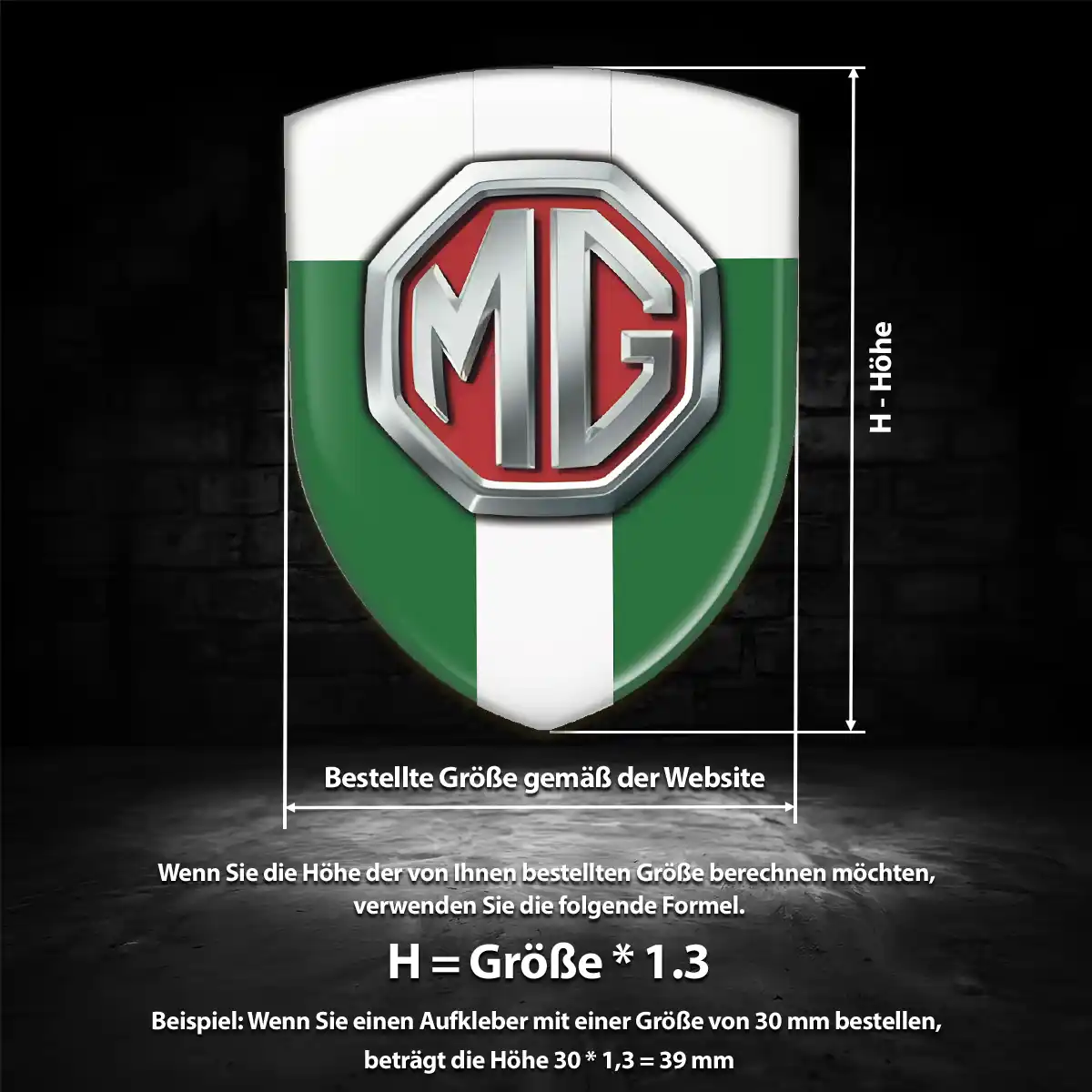 MG Aufkleber Wappen Emblem Ausdrucksstarkes Design