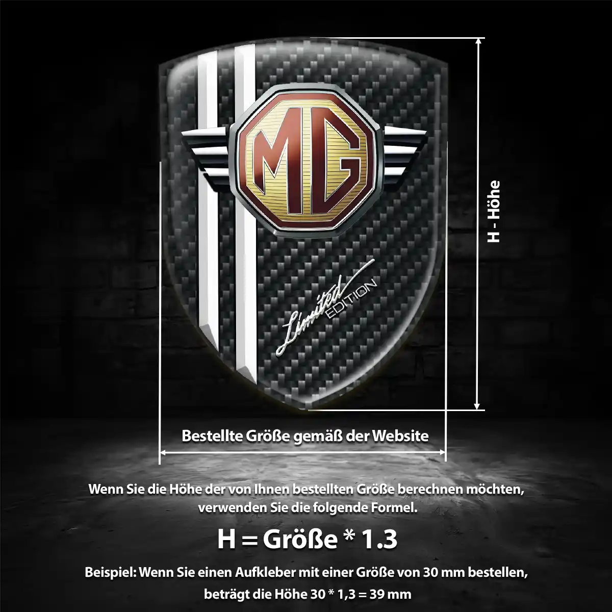 MG Aufkleber Wappen Emblem Auto Edles Design