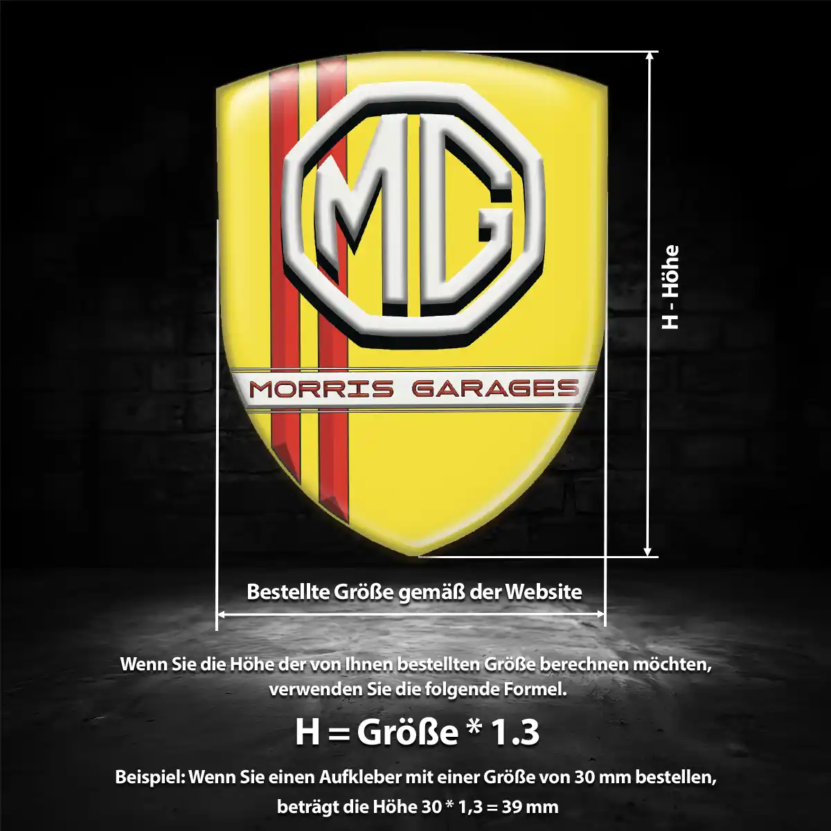 MG Aufkleber Wappen Emblem Auto Elegantes Design