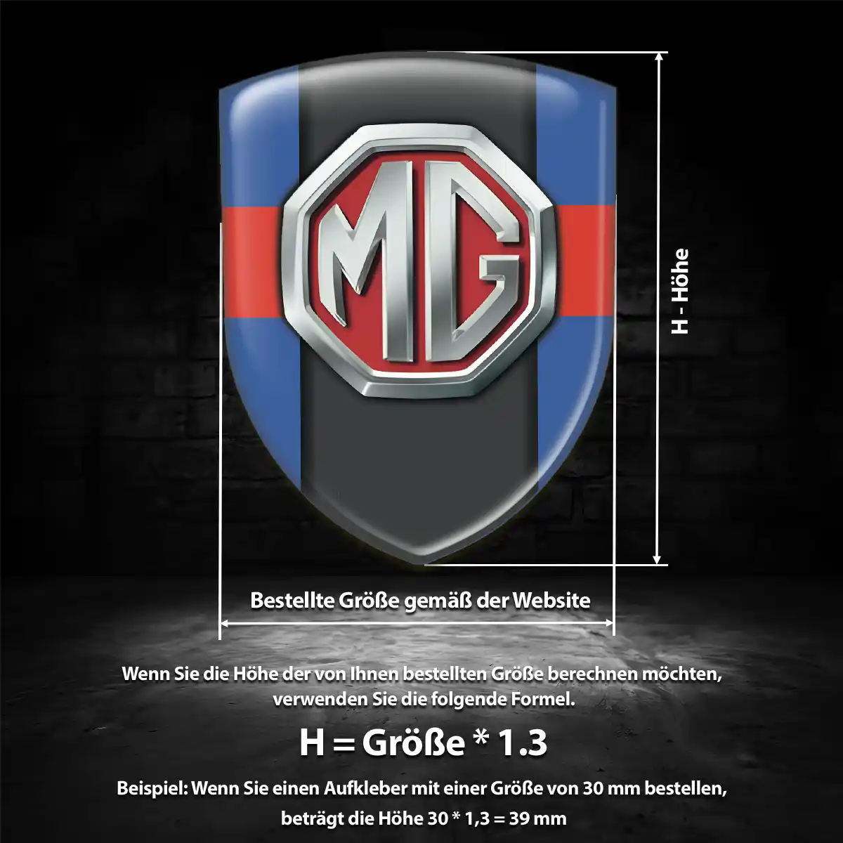 MG Aufkleber Wappen Emblem Auto Hochwertiges Harz