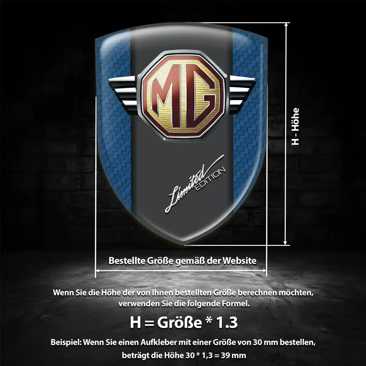 MG Aufkleber Wappen Emblem Auto Hohe Qualität