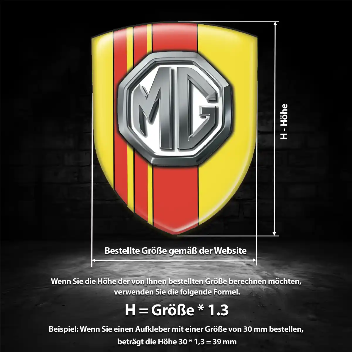 MG Aufkleber Wappen Emblem Auto Interieurdesign
