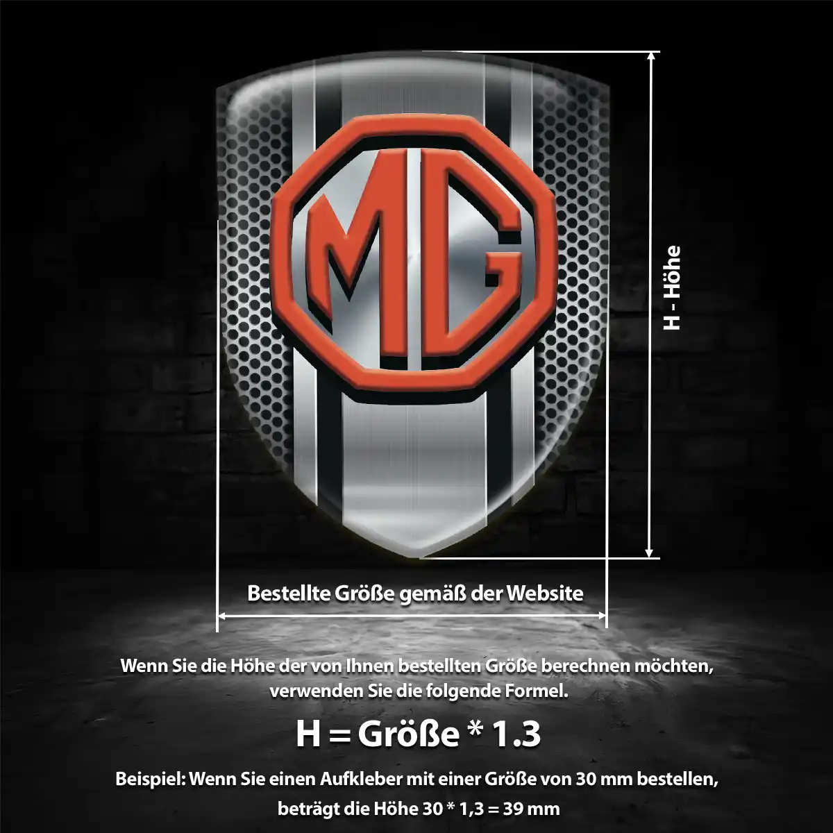 MG Aufkleber Wappen Emblem Auto Luxus-Edition