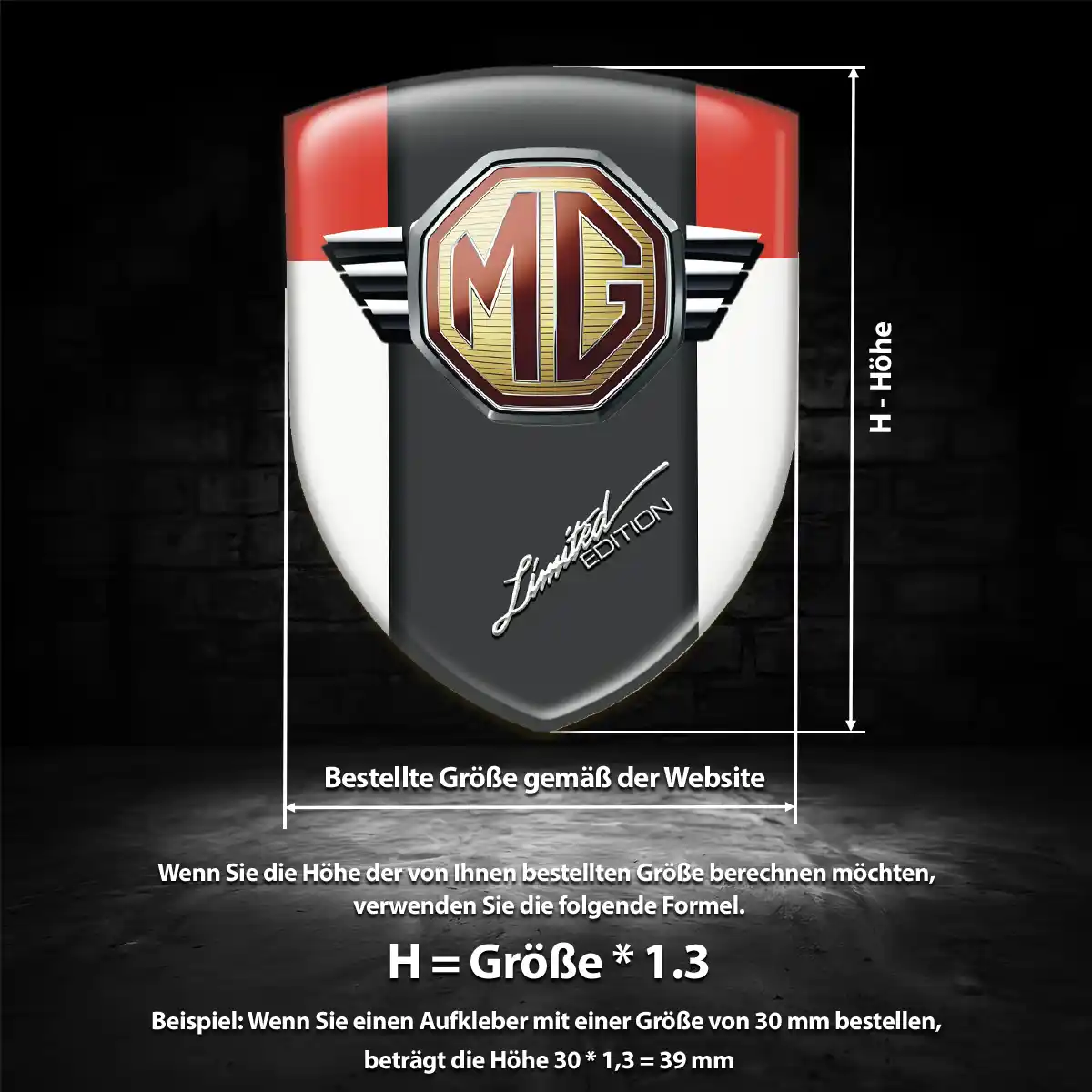 MG Aufkleber Wappen Emblem Auto Modernes Design