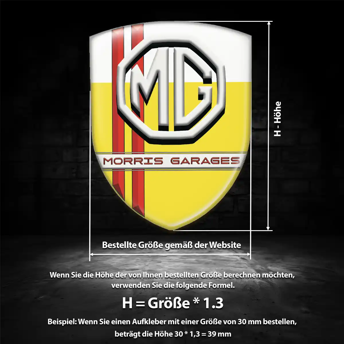 MG Aufkleber Wappen Emblem Auto Premium-Edition