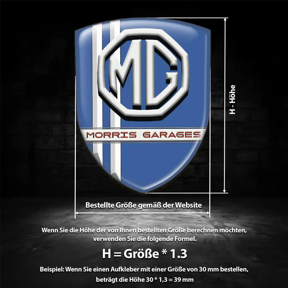 MG Aufkleber Wappen Emblem Auto Tuningfahrzeug